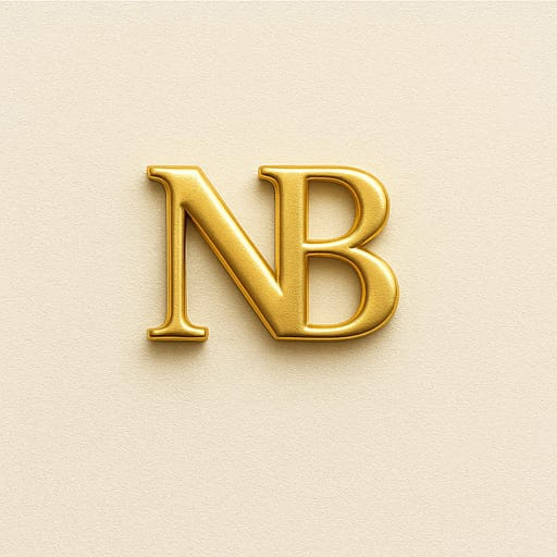 Логотип NB золотого цвета - символ премиального бренда Nota Bene